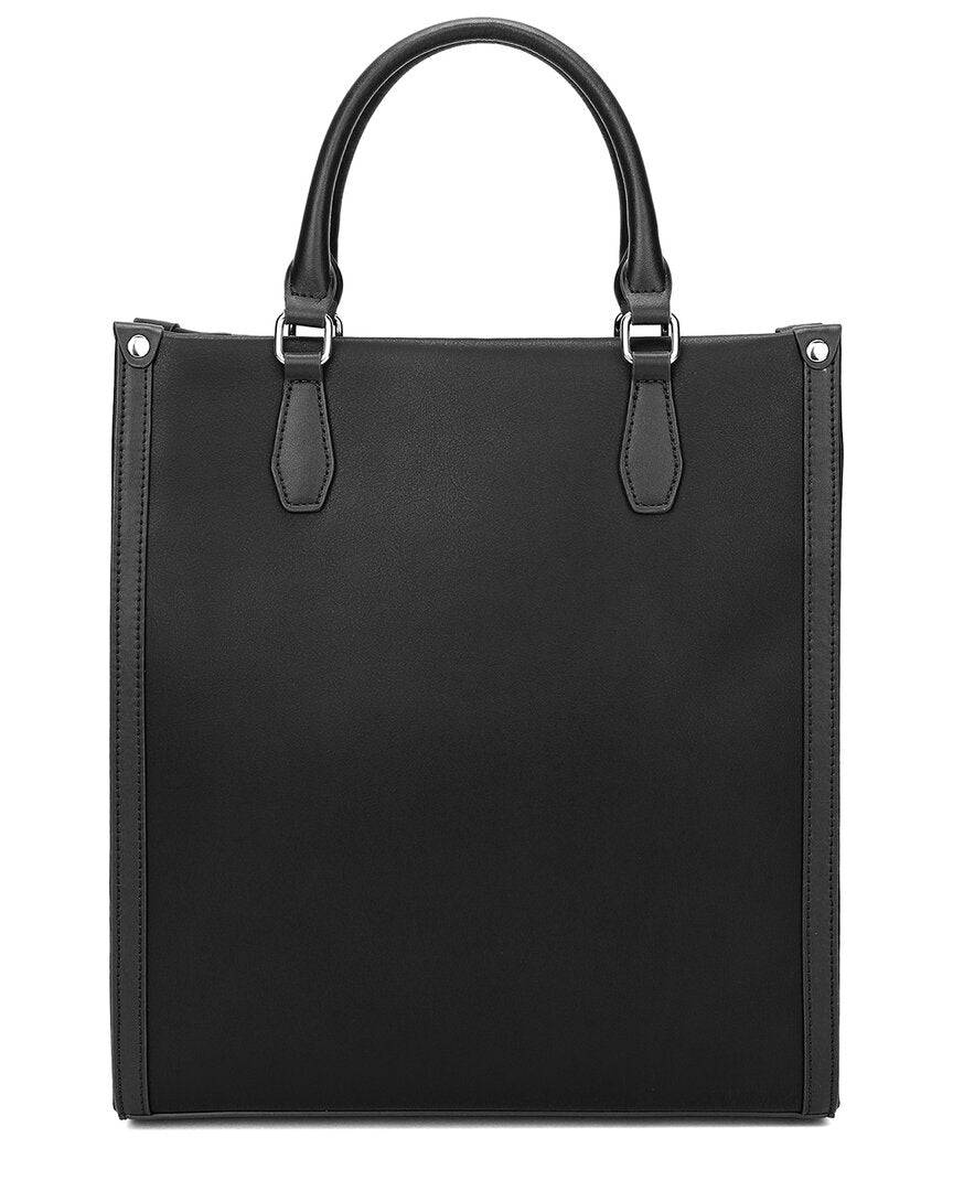 Shop Tiffany & Fred Paris Two Handle Leather Tote In Black