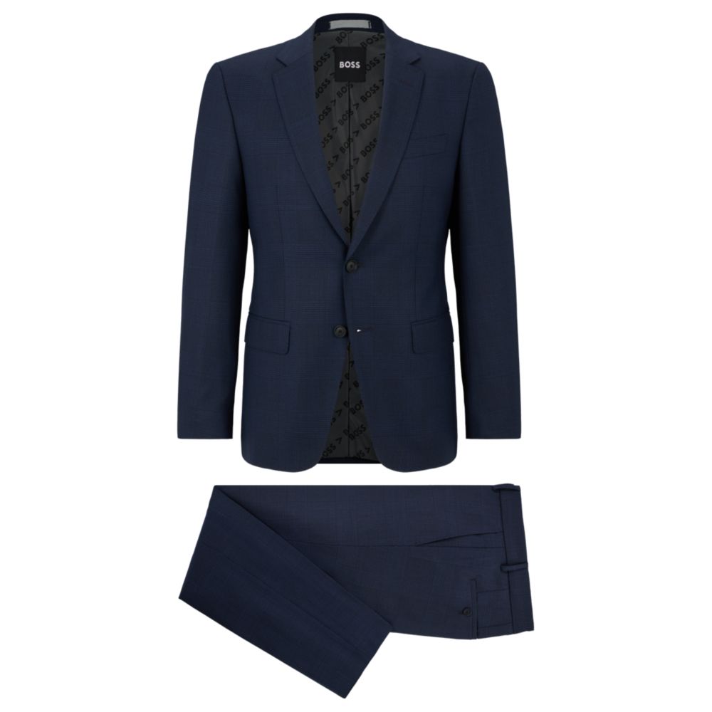HUGO BOSS Slim-fit suit in checked performance-stretch virgin wool