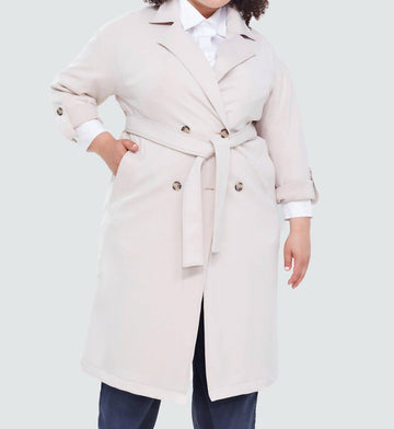 Dex trench coat in ecru