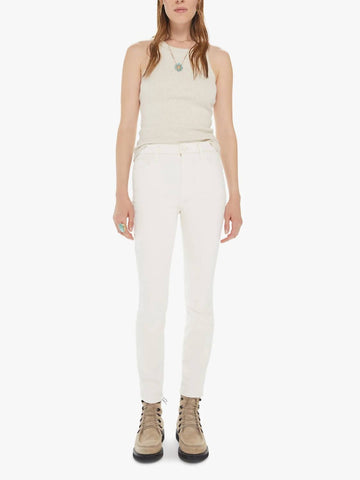 Mother high waisted looker ankle jean in antique white