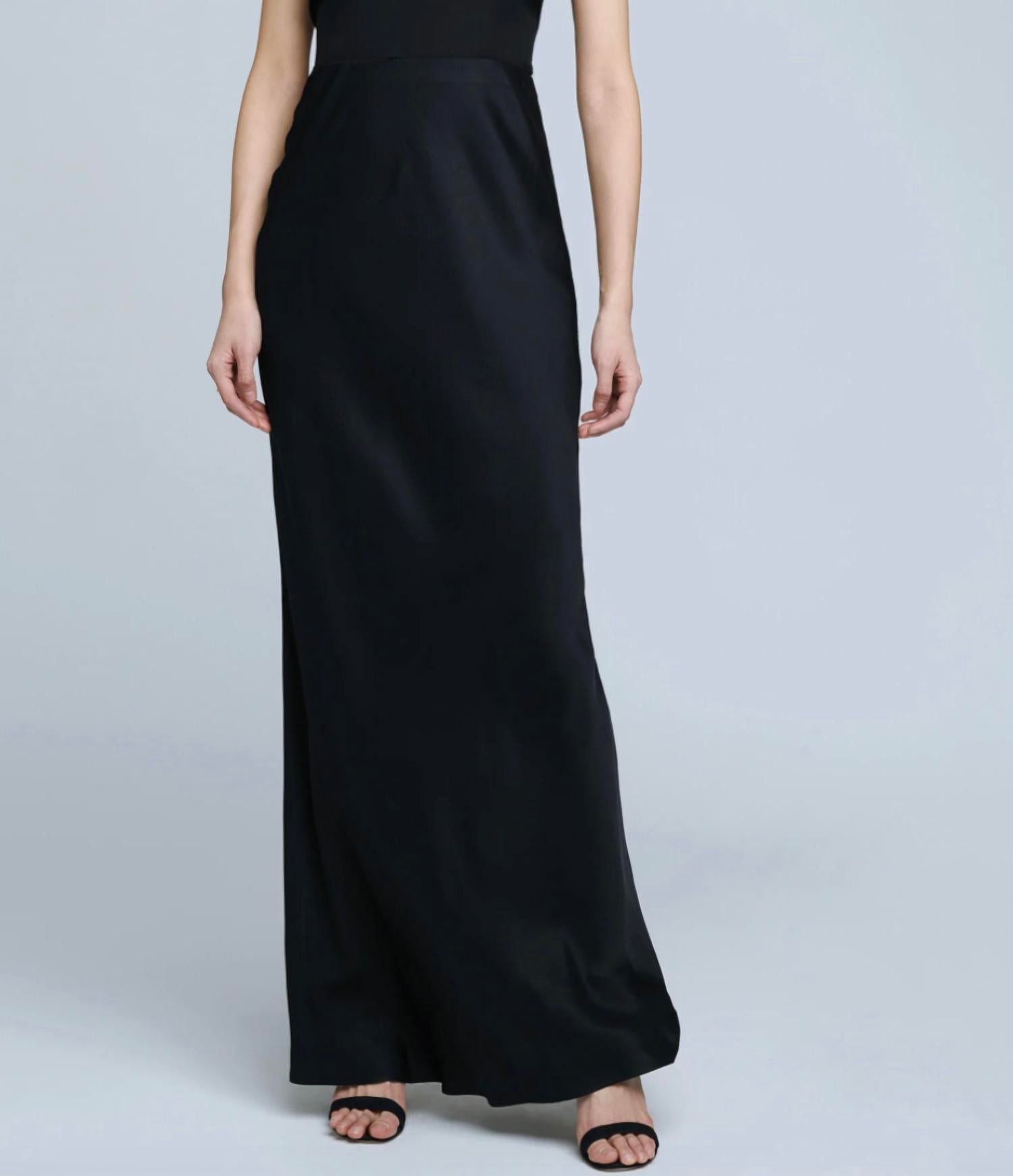 L AGENCE Zeta Long Skirt in Black