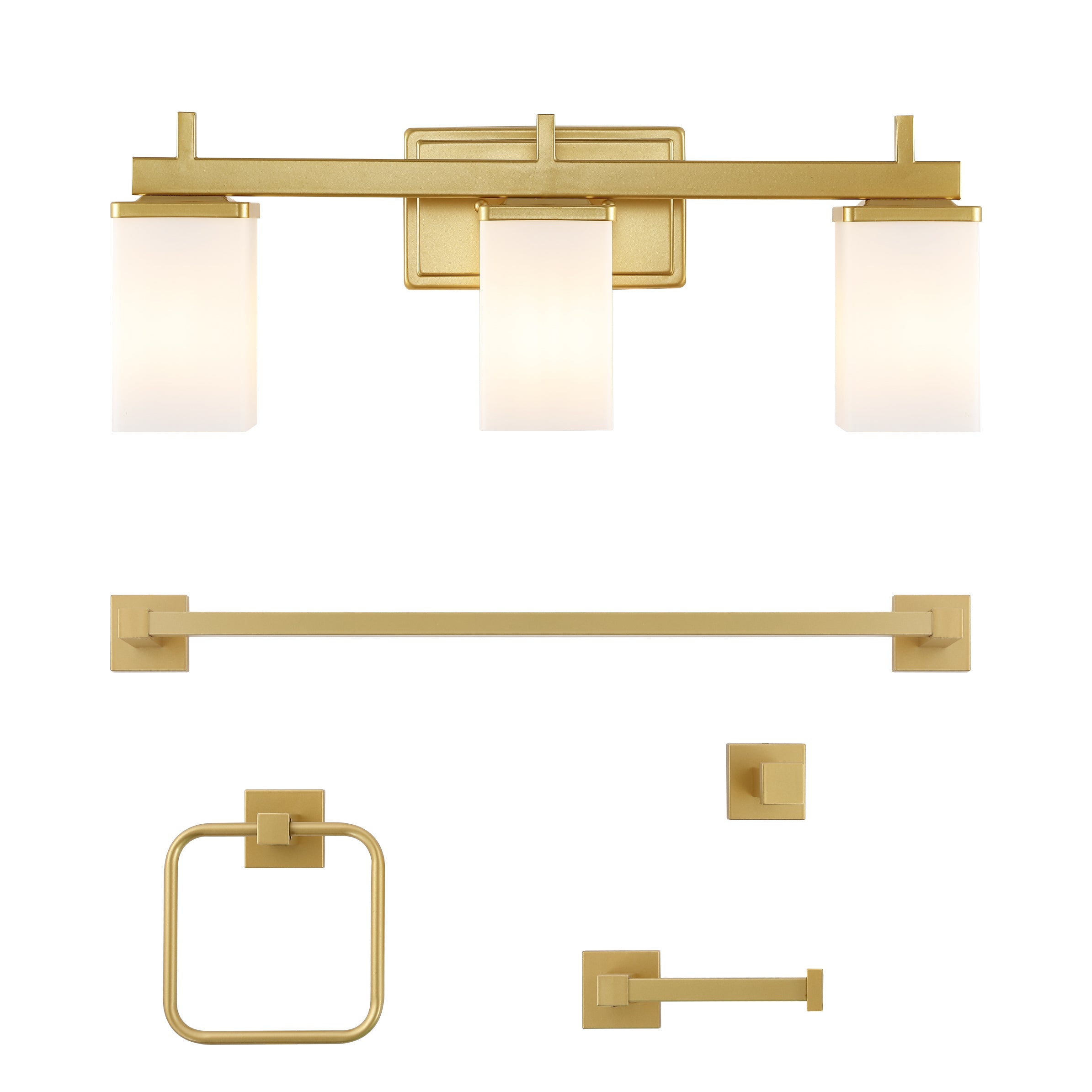 Shop Jonathan Y Caia 22.38" 3-light Modern Contemporary Vanity Light With Frosted Glass Shades And Bathroom Hardware