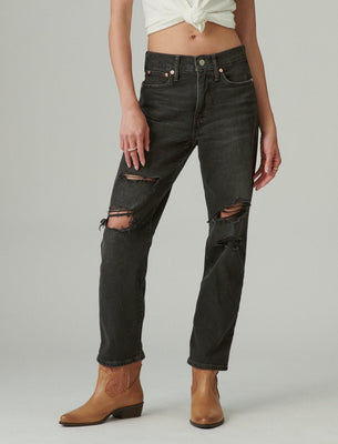 LUCKY BRAND, High Rise Mom Jean Drew, Button Fly