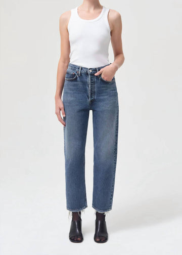 Agolde 90s crop mid rise straight jean in oblique