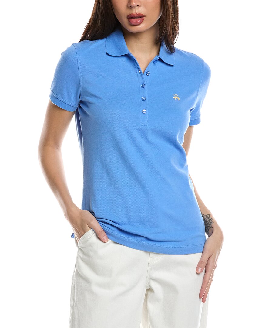 Shop Brooks Brothers Pique Polo Shirt In Blue