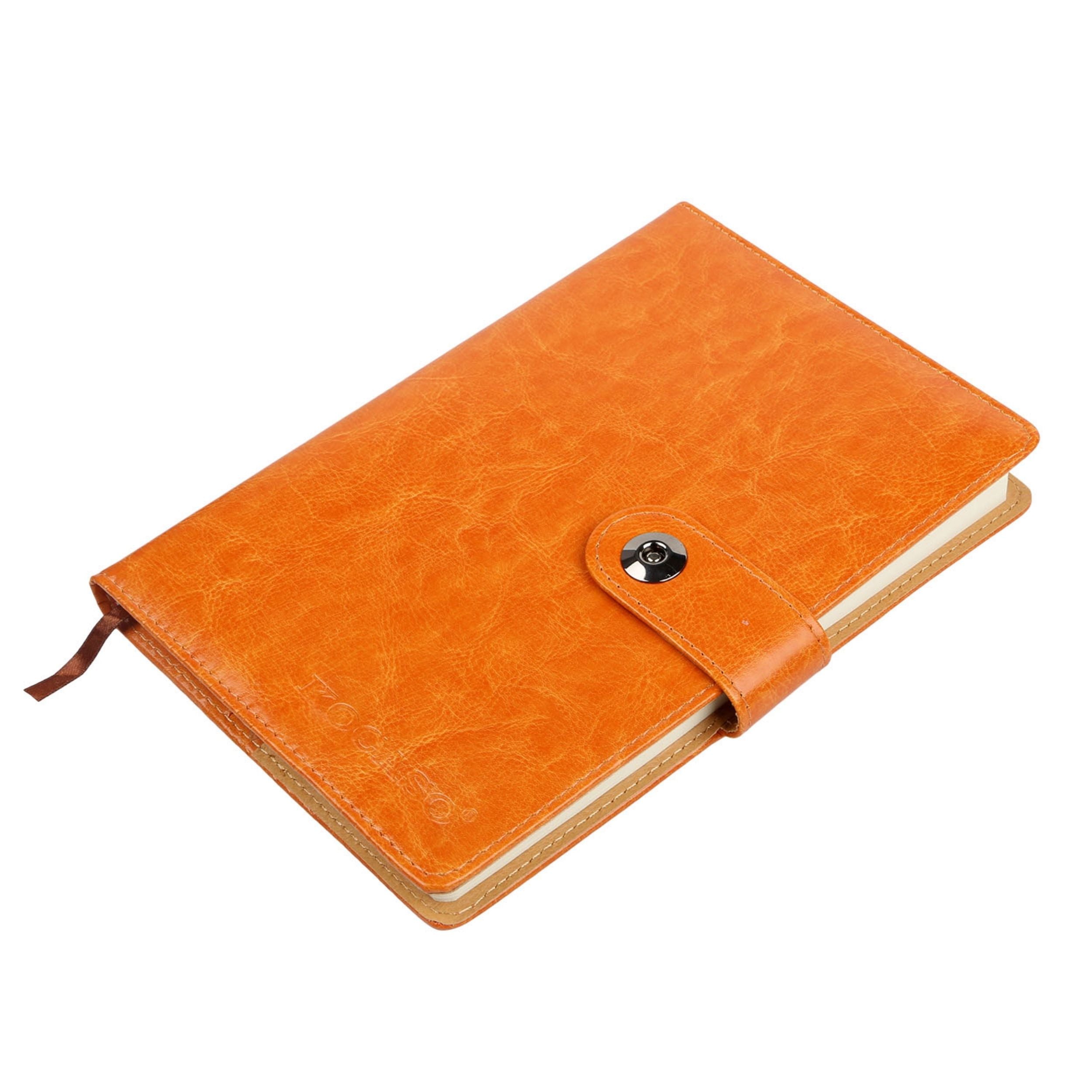 FRESH FAB FINDS 150 Pages PU Leather Cover Notebook with Calendar, World Map, and Silk Ribbon
