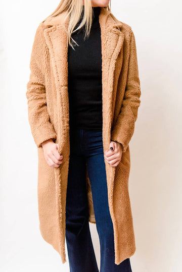 Helene Berman teddy coat in camel