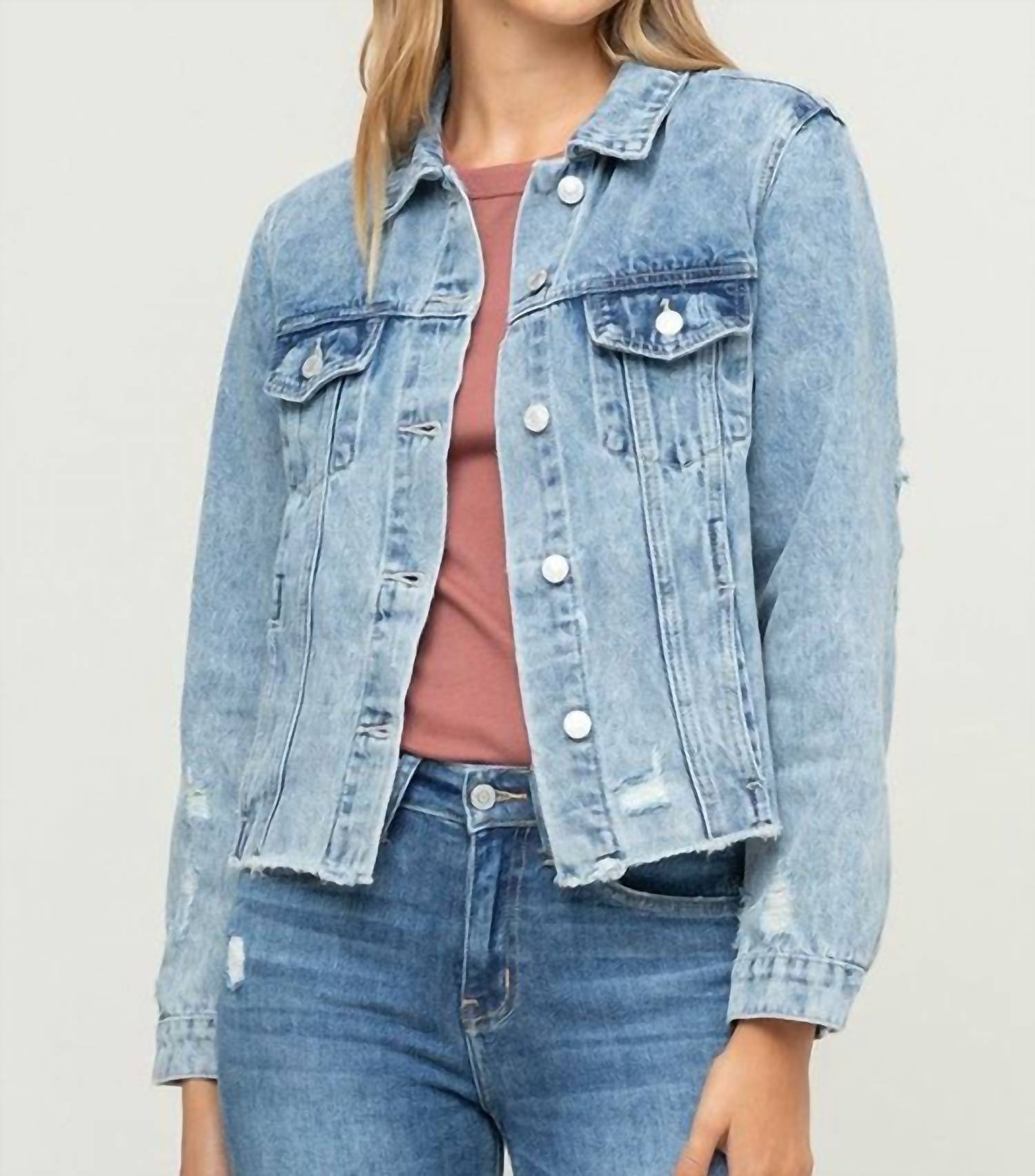 Flying Monkey Vervet Classic Denim Jacket- Med Wash