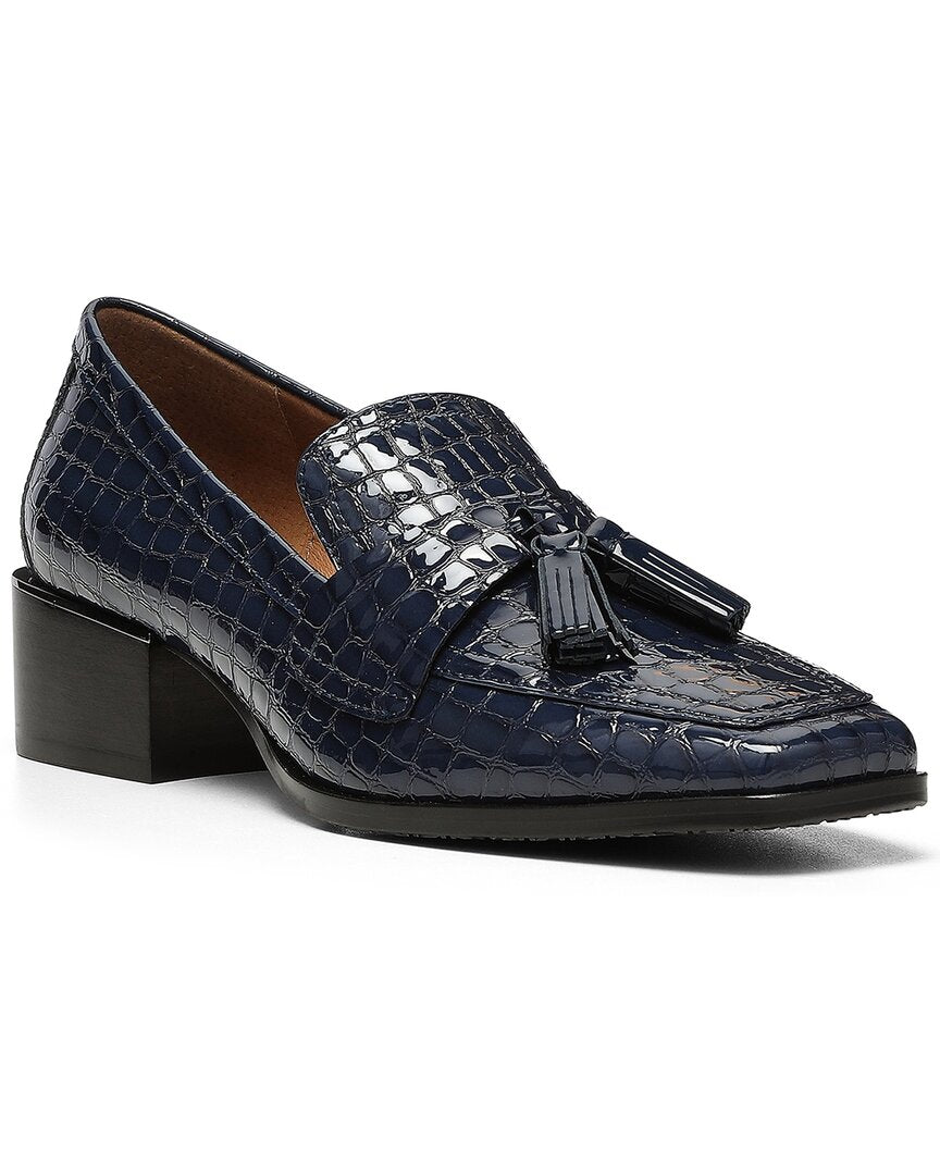 Shop Donald Pliner Avi Leather Loafer In Blue