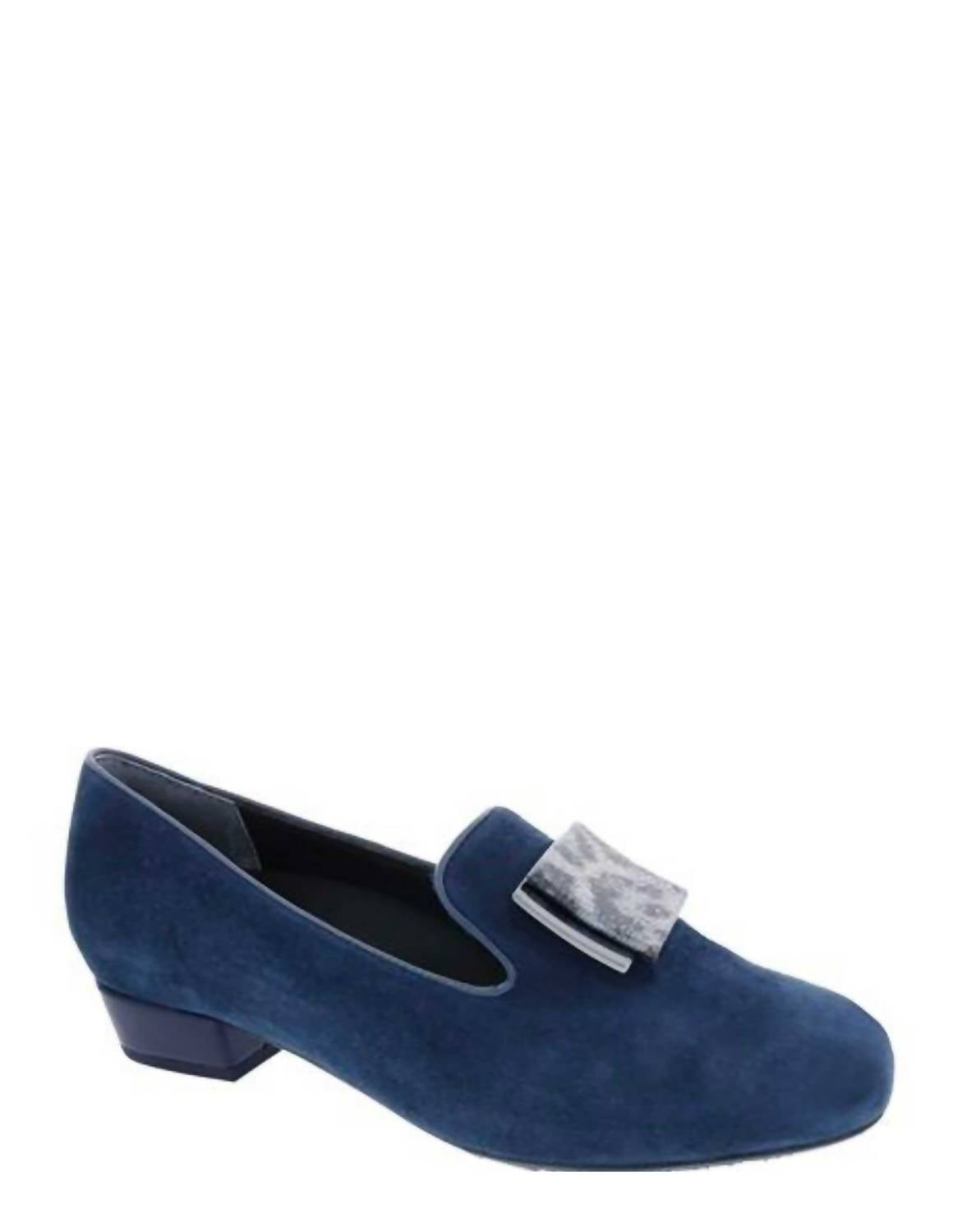 Shop Ros Hommerson Treasure Loafer - 2e/wide Width In Navy Suede In Blue