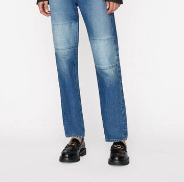 Frame le slouch denim in patch mending