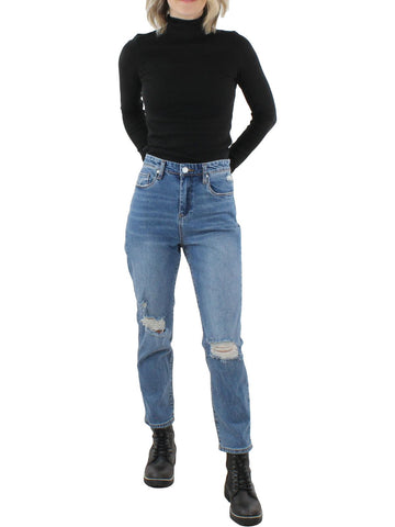 [BLANKNYC] womens denim destroyed cropped jeans