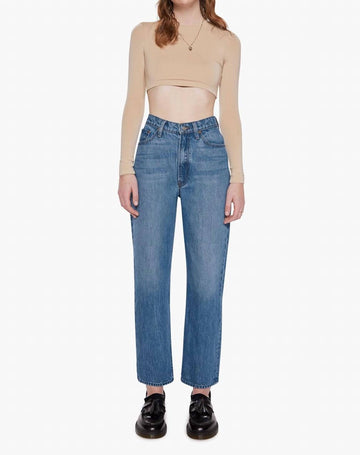 Mother high waisted double stack ankle jean in delicious memories