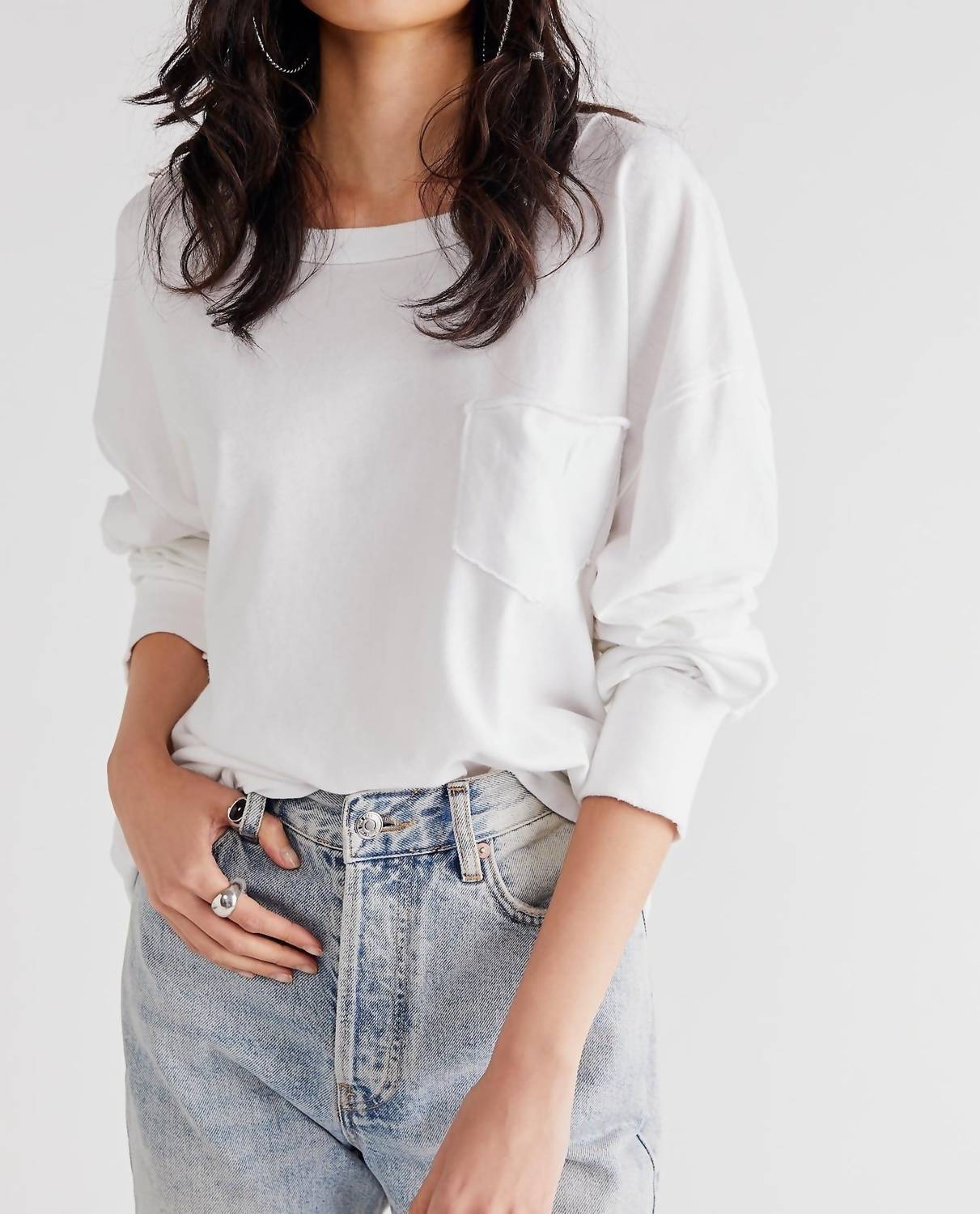 FREE PEOPLE Fade Into You Tee in Ivory