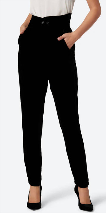 Joie farah velvet pant in caviar black