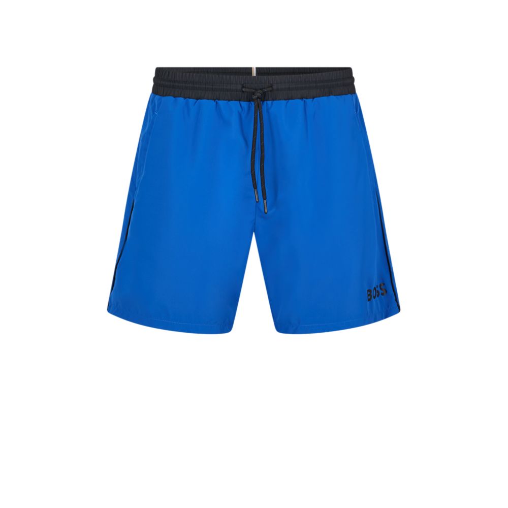 HUGO BOSS Contrast-logo swim shorts in recycled material