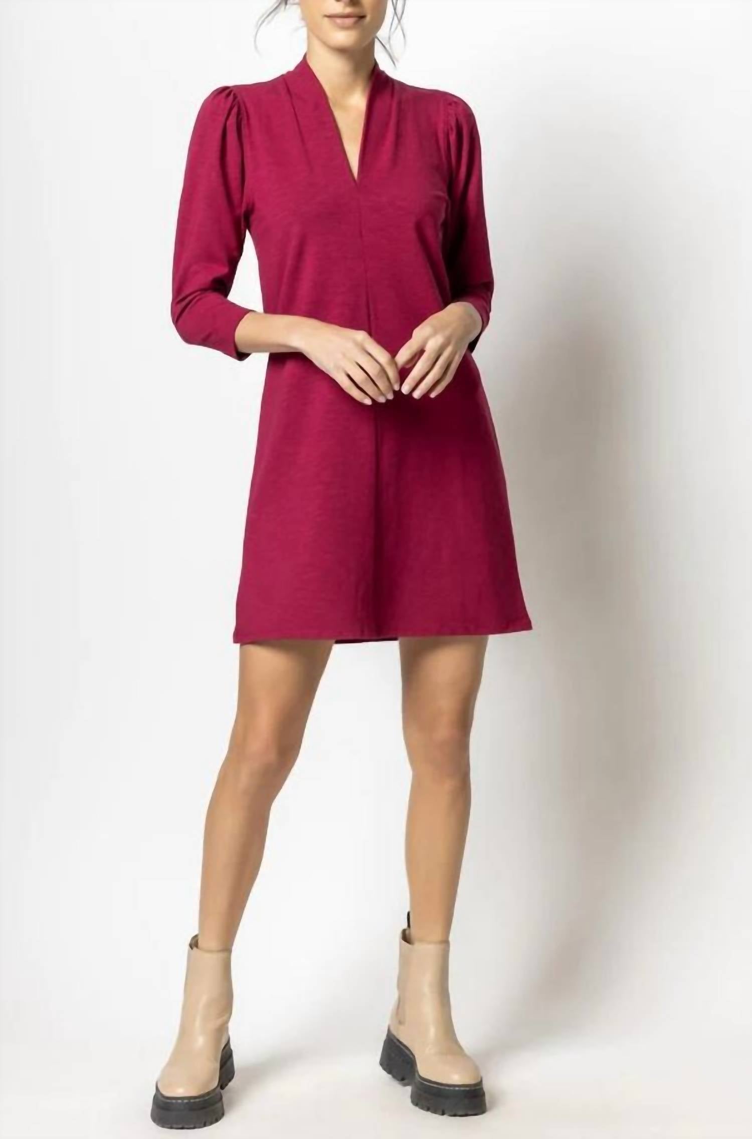 Lilla P Shirt Dress In Purple