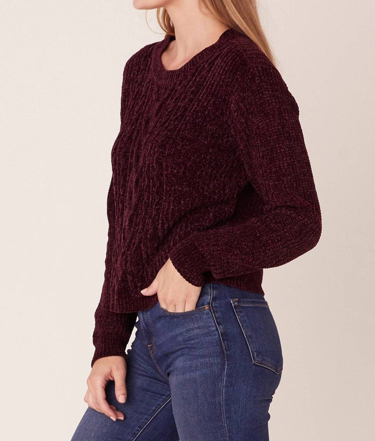 Bb Dakota No Chill Cable Knit Sweater in Boysenberry | Shop Premium Outlets