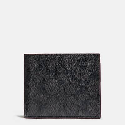 Coach Outlet Boxed 3 in 1 Wallet Gift Set in Signature Canvas - Black