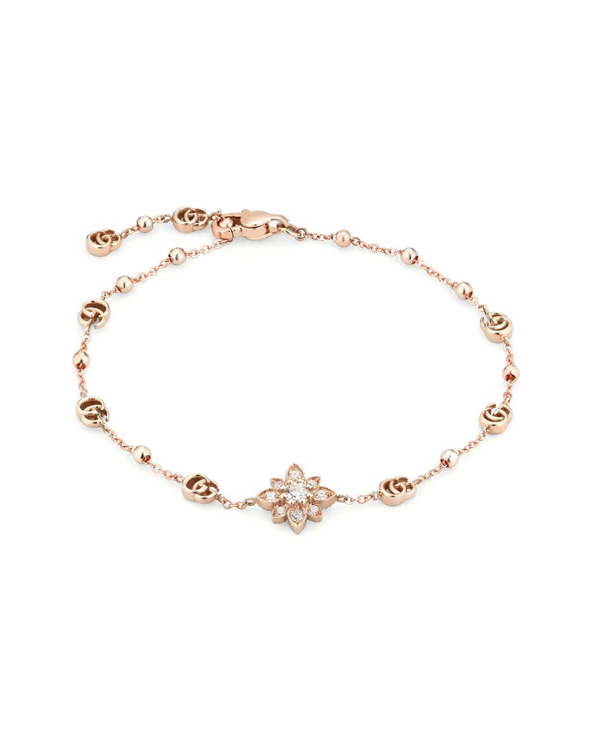 GUCCI Gucci Flora 18K Rose Gold 0.17 ct. tw. Diamond Bracelet