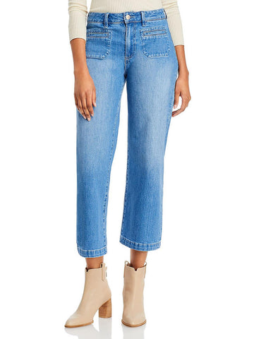 Paige nellie womens denim patchwork straight leg jeans