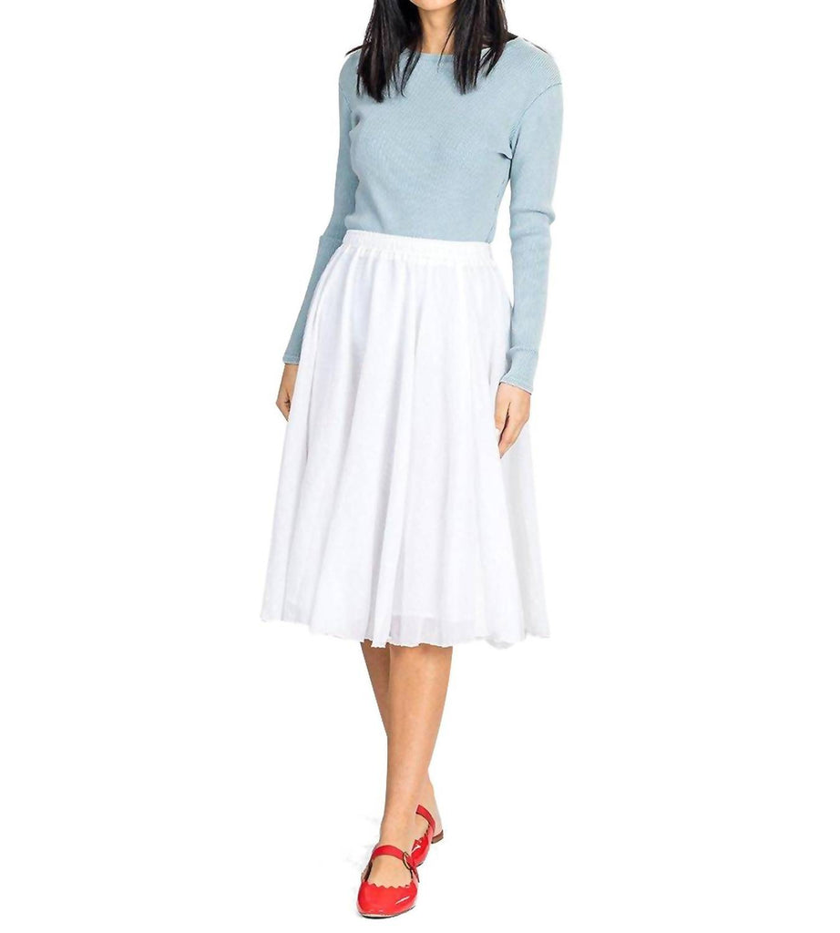 Ginger Gauze Circular Skirt in White | Shop Premium Outlets