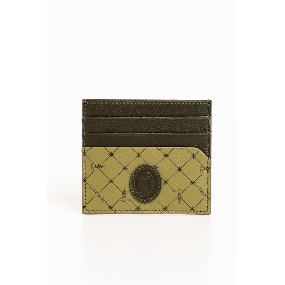 Shop Trussardi Leather Men's Wallet In Green