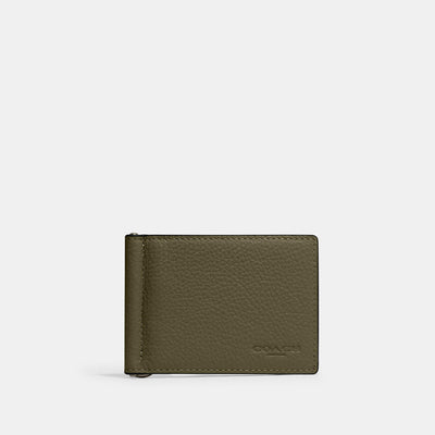 Guess Men's Leather Slim Bifold Wallet | Color Green/Brown | One Size (One Size)