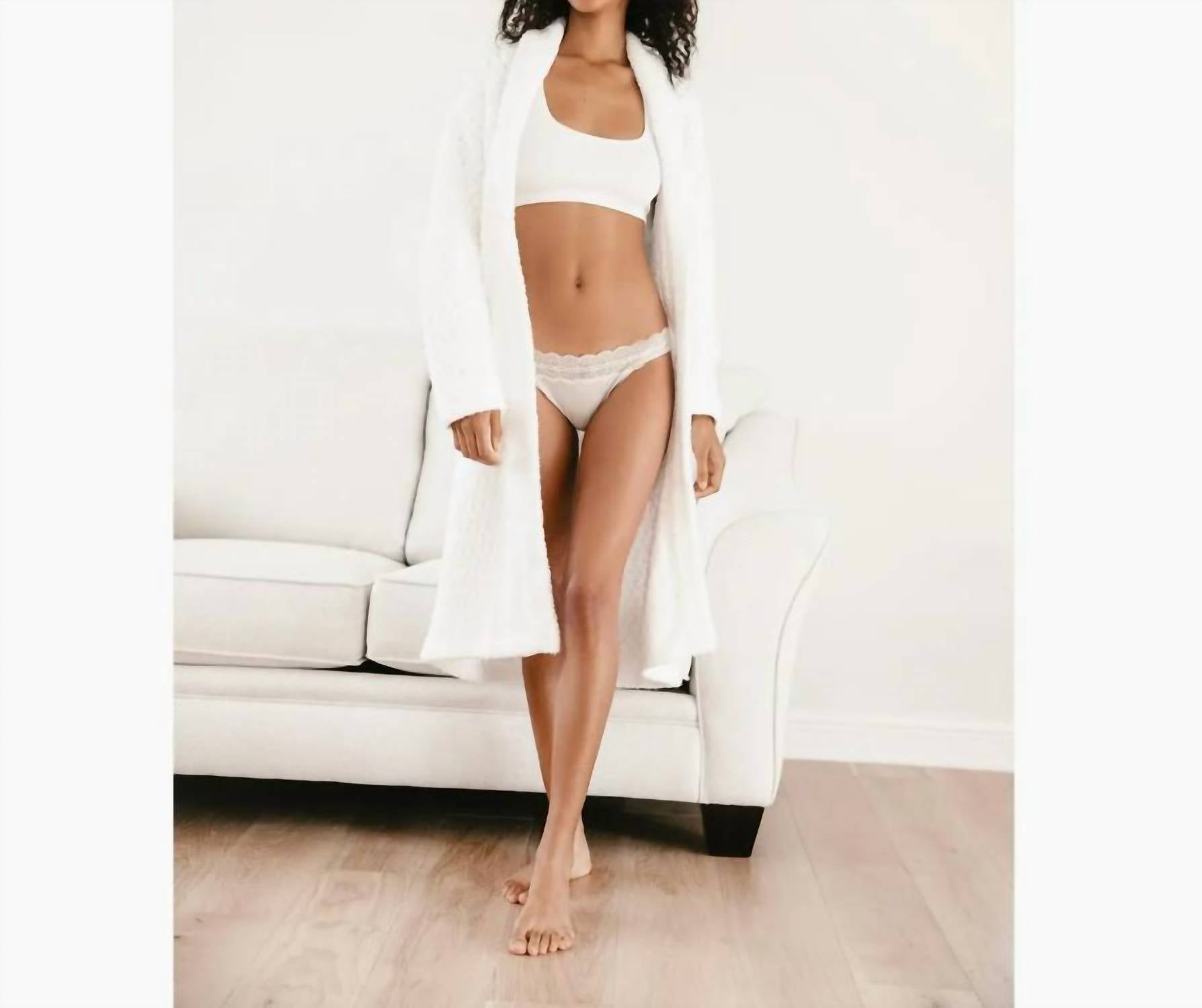 SUNDAY CITIZEN Snug Waffle Robe in Clear White