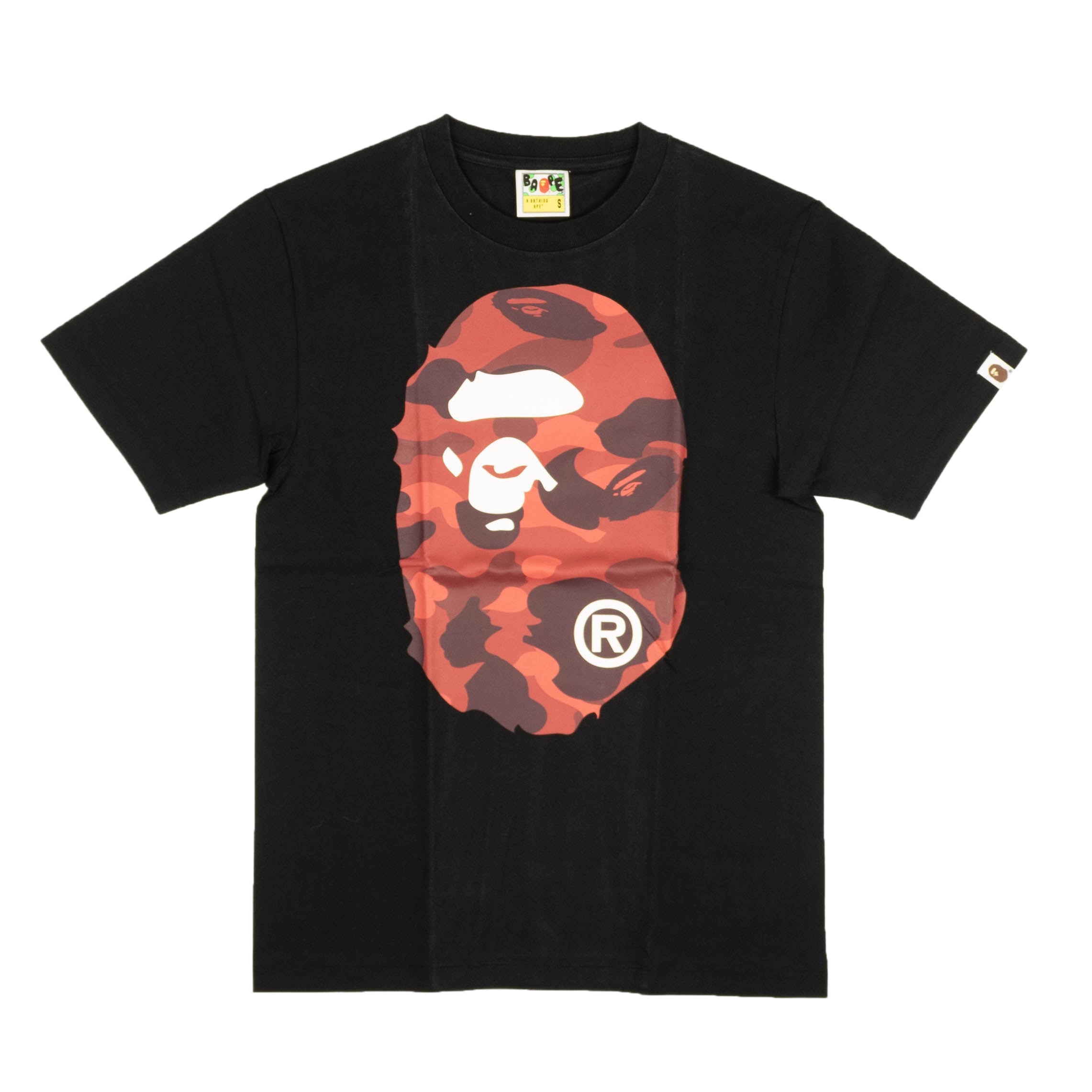 Shop Bape Black Red Camo Logo Short Sleeve T-shirt