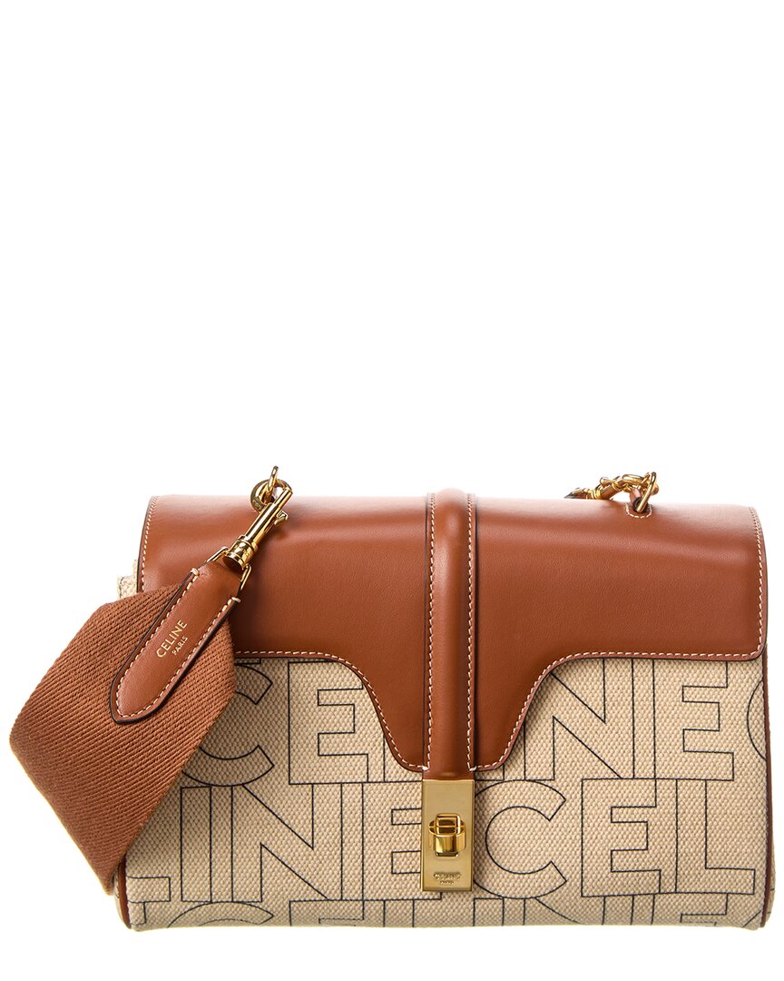 CELINE CELINE Teen Soft 16 Canvas & Leather Shoulder Bag