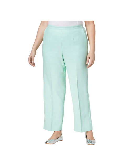 Alfred Dunner Plus Womens Classic Fit Heathered Straight Leg Pants ...
