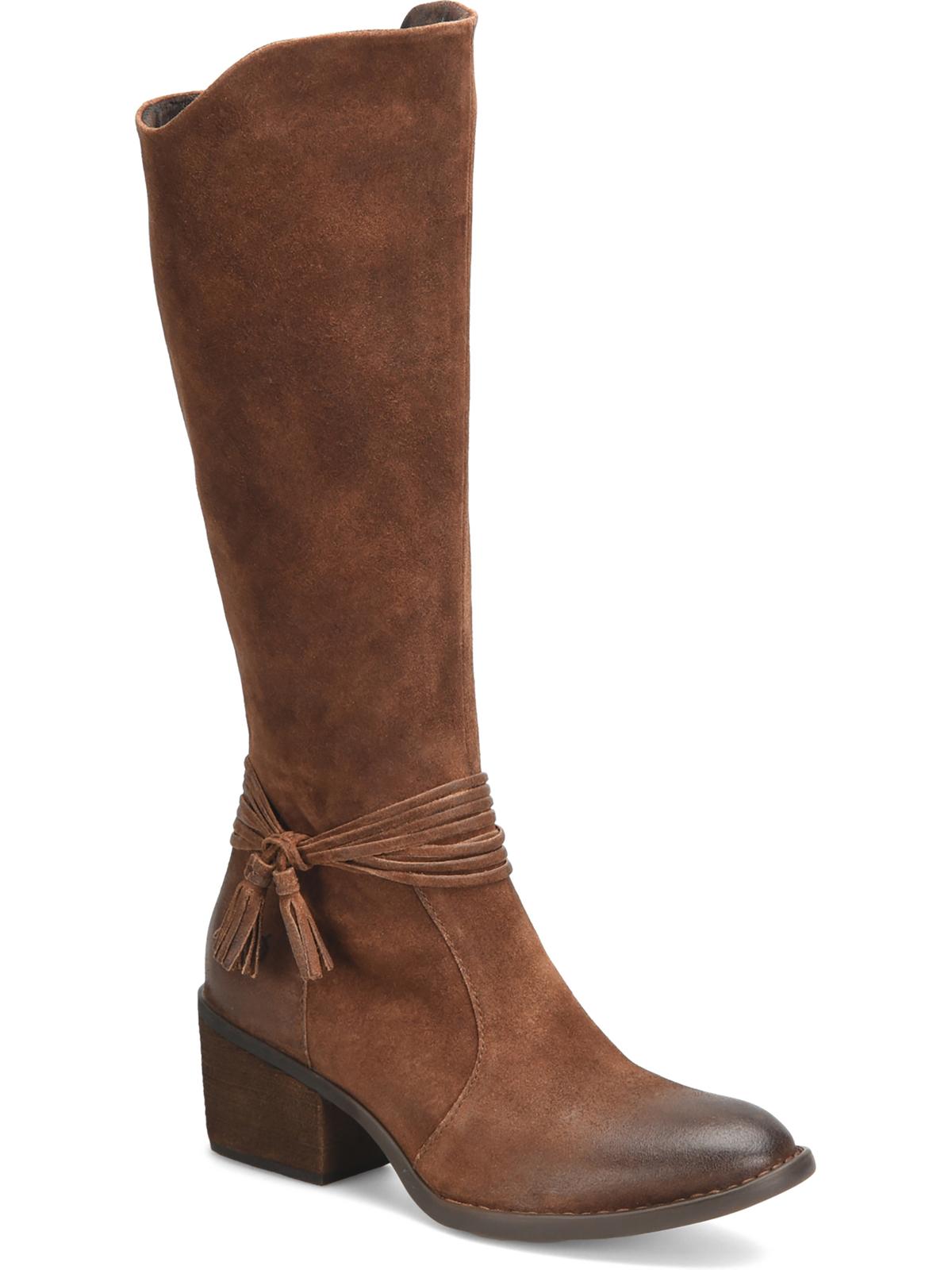 BORN Quinn Womens Leather Round Toe Mid-Calf Boots