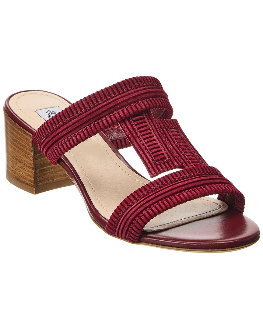 TOD'S TOD’s Double T Strap Suede Sandal