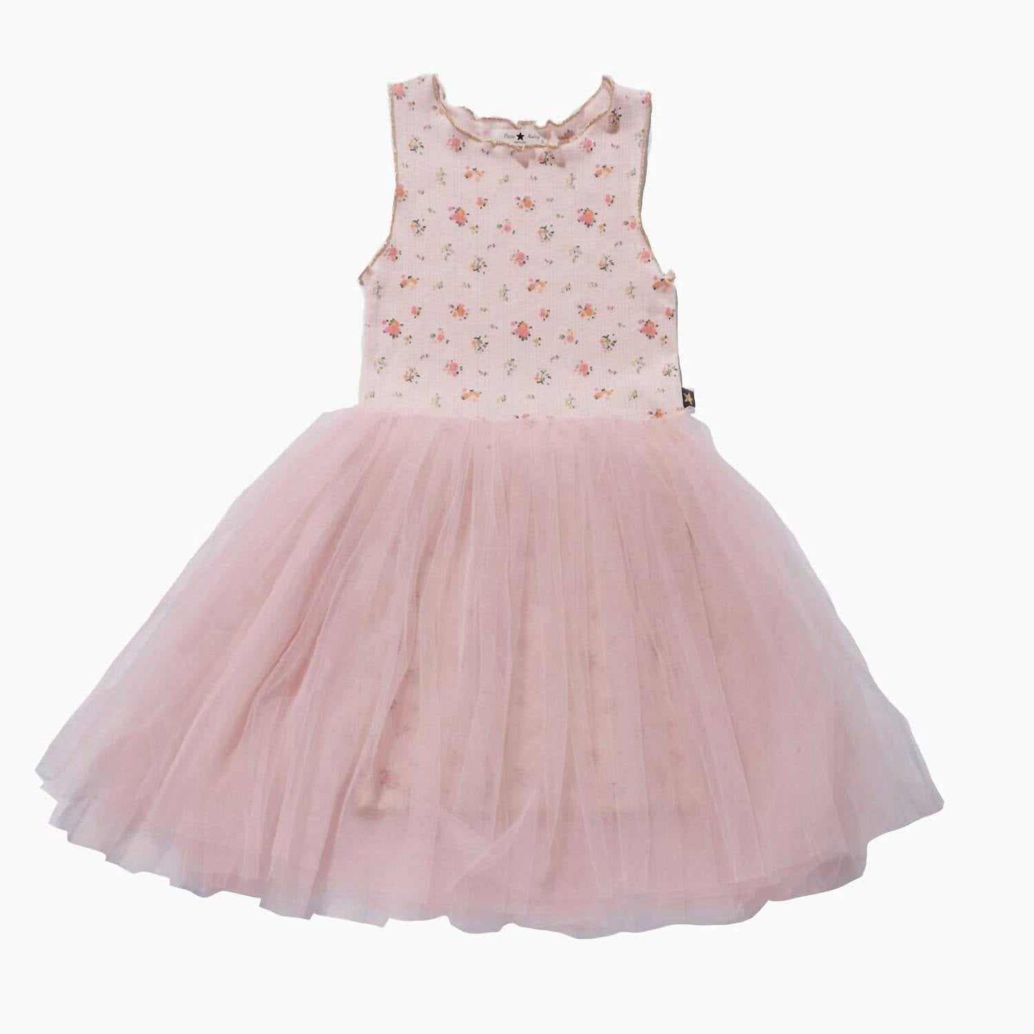 PETITE HAILEY Kids Vintage Flower Tutu Dress in Pink