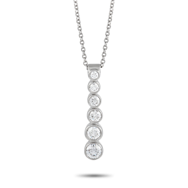 Tiffany & Co. Jazz Platinum 0.70 Diamond Drop Pendant Necklace | Shop ...