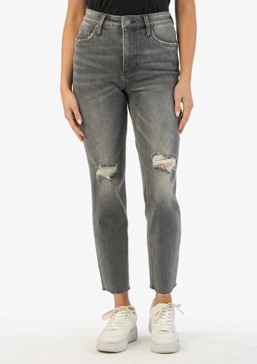 Kut From The Kloth rachael high rise mom jean with raw hem in unreal
