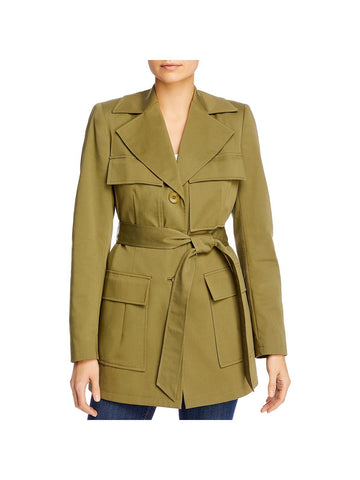 Elie Tahari isla womens trench cargo pocket jacket