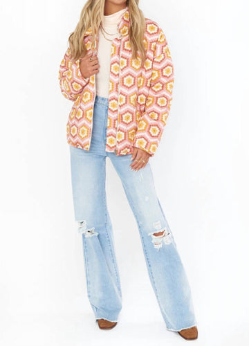 Show Me Your Mumu powder puffed honeycomb daisy jacket in multi