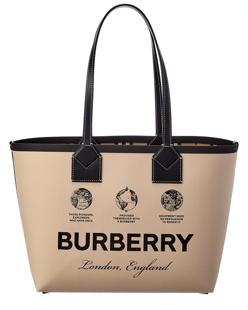 BURBERRY Burberry Heritage Small Canvas & Leather Tote