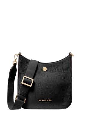 Michael Kors Women's Kenly Mk Signature Crossbody Bag In Black Mk/sv