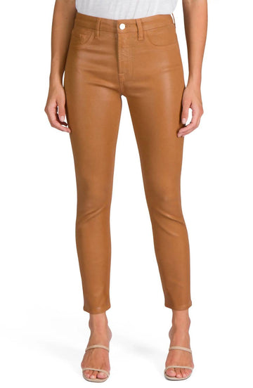 Jen7 coated ankle skinny denim in amber