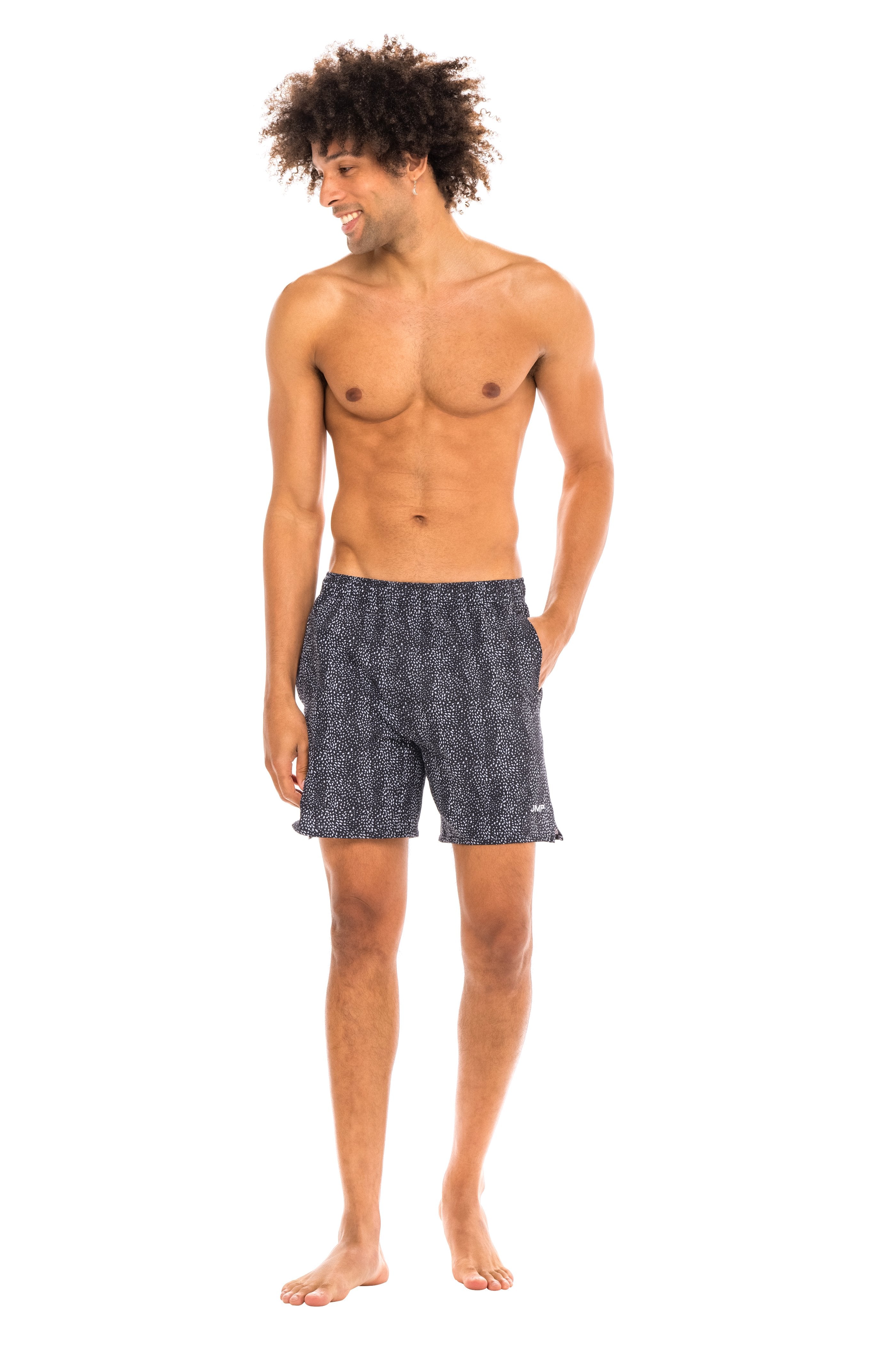 Jmp The Label Brooklyn Men's Swim Trunk - Untamed Print In Blue