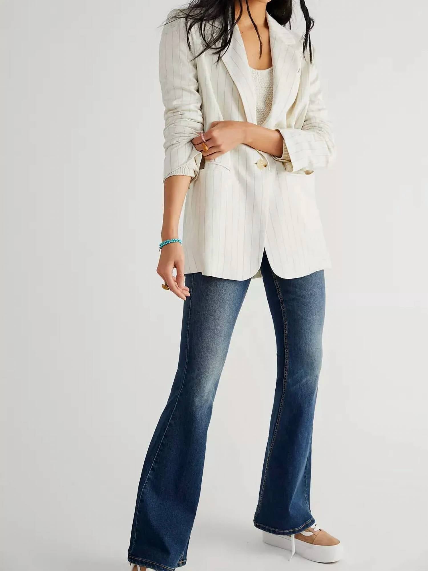 FREE PEOPLE Menswear Crosby Blazer in Ivory Combo