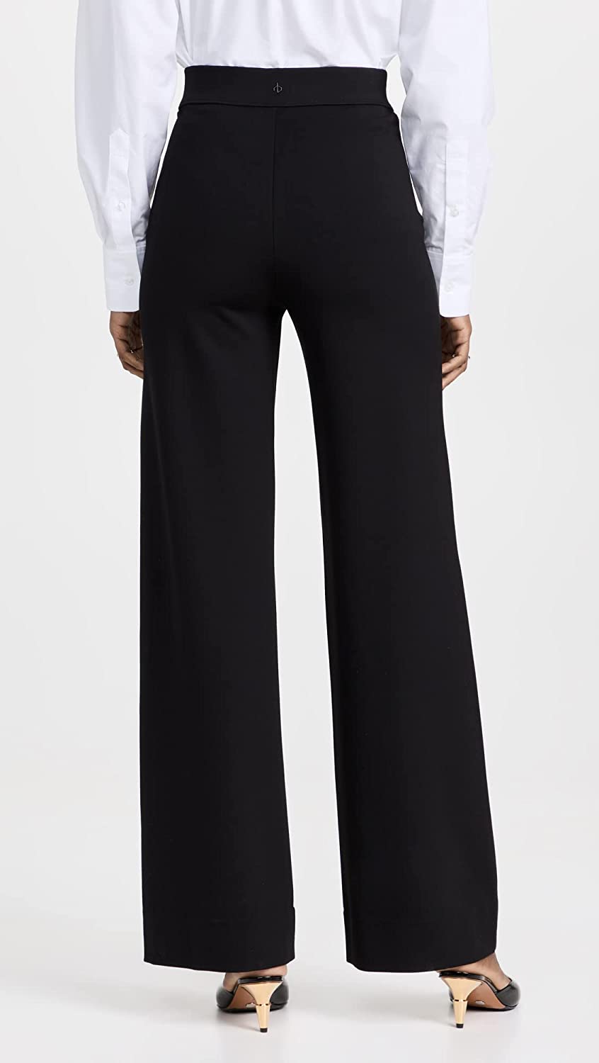 Shop Rag & Bone Women's Irina Ponte Wide Leg Pants Black Stretch