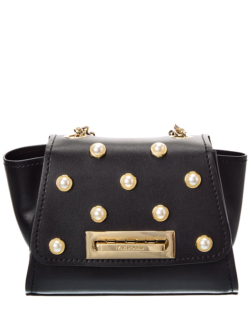 ZAC Zac Posen Eartha Mini Chain Crossbody Bag-Pearl Lady, Black: Handbags