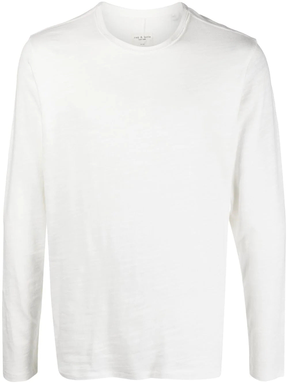 Shop Rag & Bone Men's White Knit Long Sleeve Cotton T-shirt Pullover