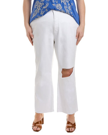 GOOD AMERICAN plus icon white crop jean