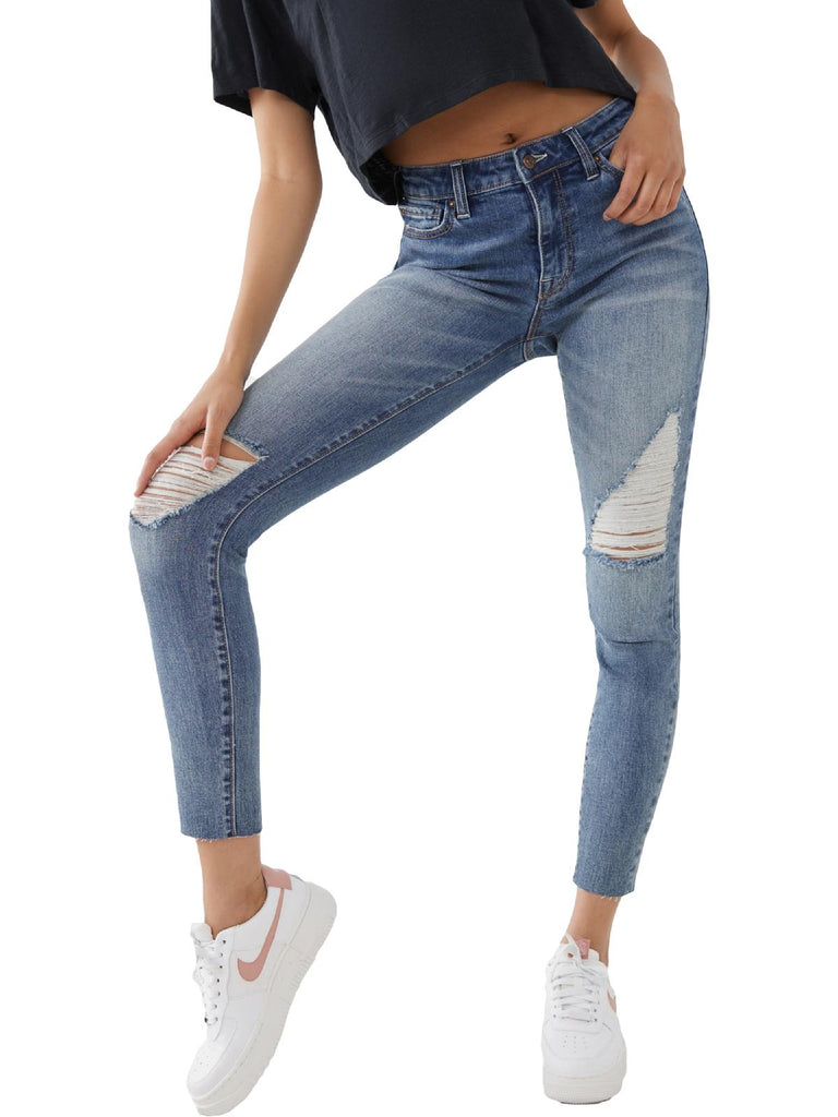 True Religion Halle Womens Denim Raw Hem Skinny Jeans | Shop Premium Outlets