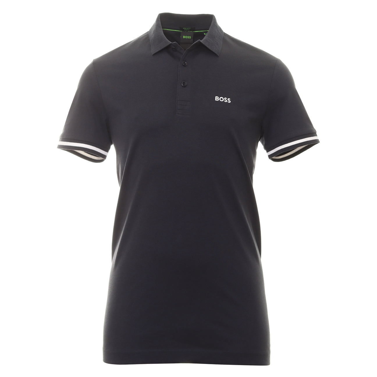 Shop Hugo Boss Men's Navy Blue Paddy 1 Stretch Cotton Short Sleeve Polo T-shirt